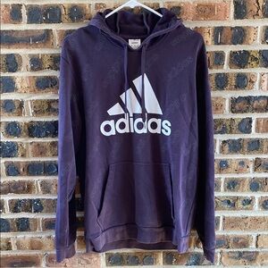 Adidas Men's Purple logo hoodie with large logo and logo print, Men's L